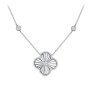 Серебряное колье с фианитом «Цветок»