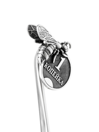 Серебряная закладка для книг «Денежная пчела»