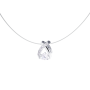 Серебряное колье на леске с танцующим фианитом