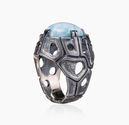 Кольцо из серебра с ларимаром