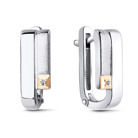 Серьги из серебра с бриллиантом