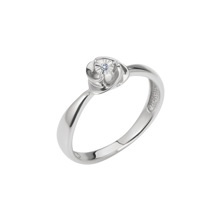 Серебряное кольцо с бриллиантом