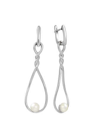 Серьги из серебра с жемчугом