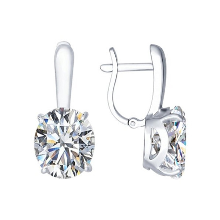 Серебряные серьги Sokolov с фианитом