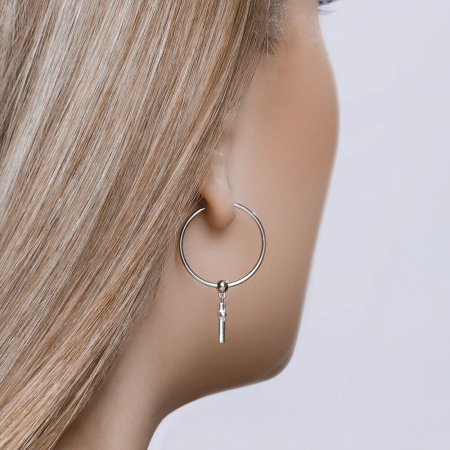 Серьги из серебра «Крест»