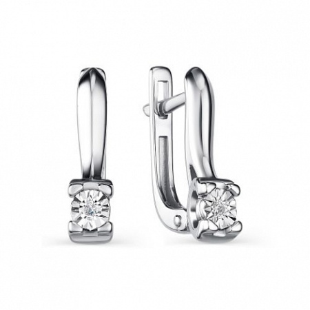 Серьги из серебра с бриллиантом
