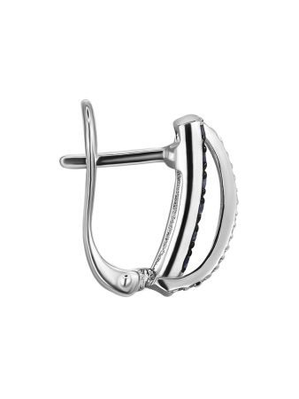 Серьги из серебра с натуральным сапфиром