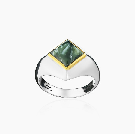 Серебряное кольцо «Серафинитовое Око»