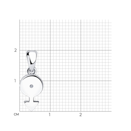 Подвеска из серебра с фианитом