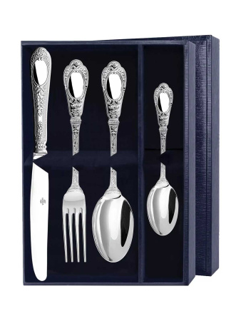 Серебряный набор столовый «Эгоист-Фамильный» 4 предмета