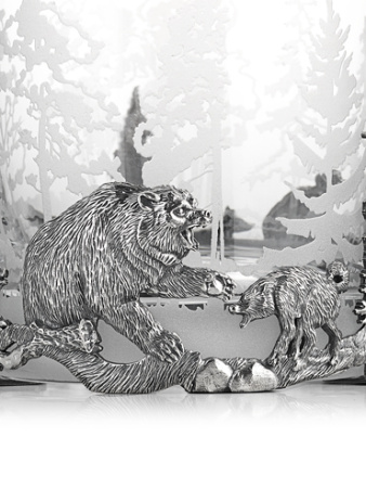 Стакан «Охота» с серебром