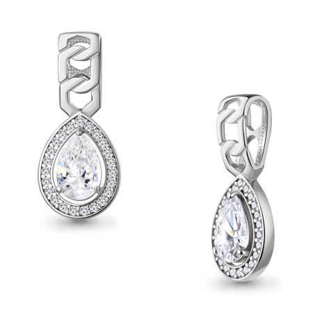 Серебряная подвеска с фианитами «Капля»