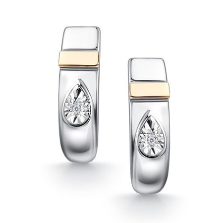 Серебряные серьги с бриллиантами