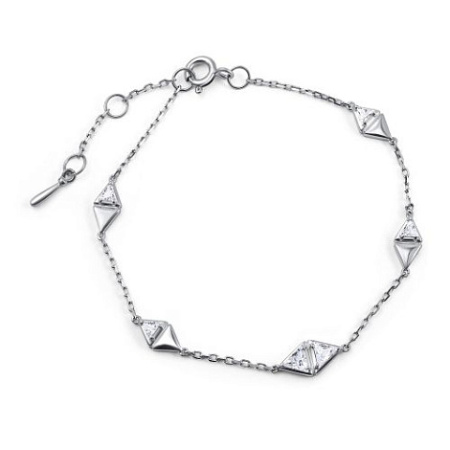 Браслет из серебра с фианитами