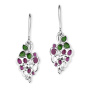 Серьги из серебра с эмалью и фианитами