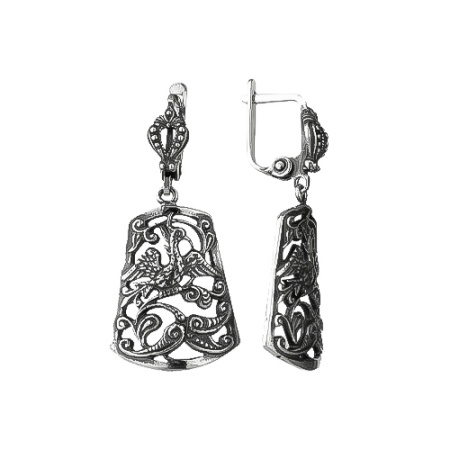 Серебряные серьги «Птица»