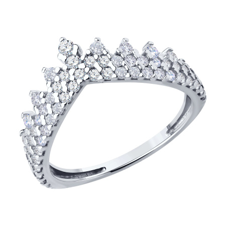 Серебряное кольцо с фианитами