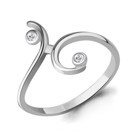 Кольцо на фалангу из серебра с фианитами