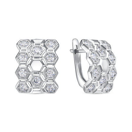 серьги из серебра с фианитами