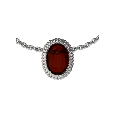 Серебряный кулон с янтарем