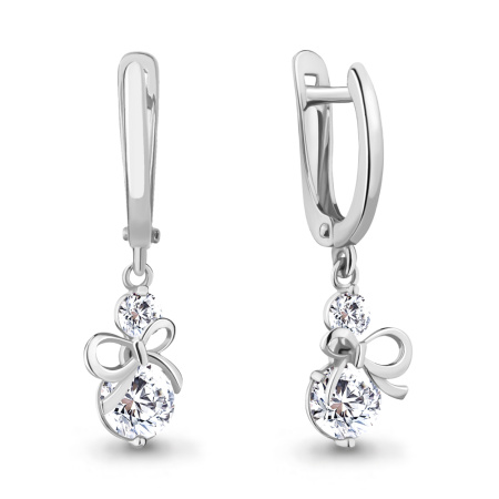 Серьги из серебра с фианитами