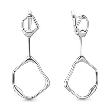 Серебряные серьги-конго «Жидкий метал» длинные