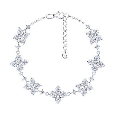 Браслет из серебра с фианитами