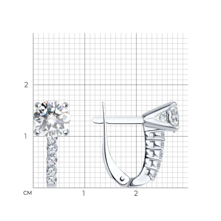 Серьги из серебра с фианитами Sokolov