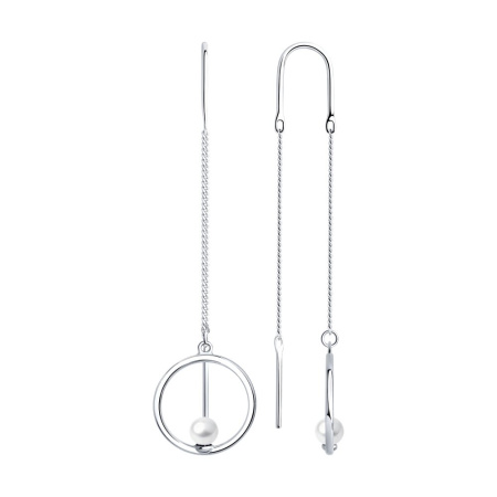 Серьги из серебра с жемчугом