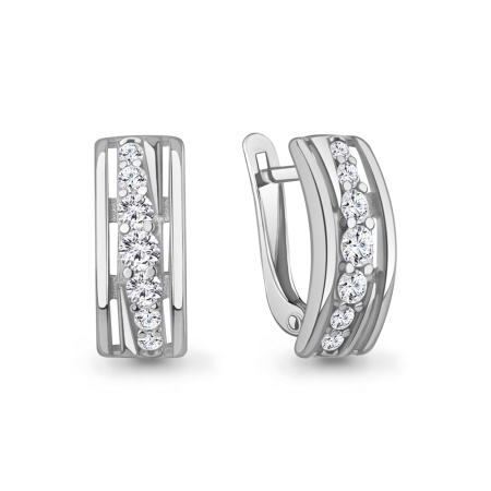 Серьги из серебра с фианитами