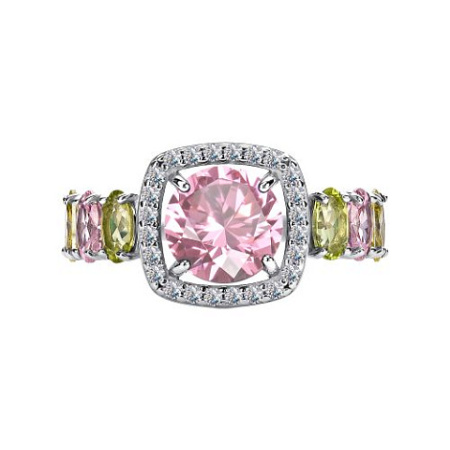 Кольцо из серебра с фианитами