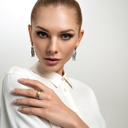 Серебряное кольцо «Цитриновое Сияние Заката» с цитрином