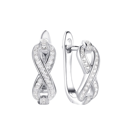 Серебряные серьги с фианитами «Бесконечность»