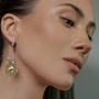 Серьги из серебра «Груша» с раухами-топазами