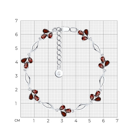 Серебряный браслет с гранатом