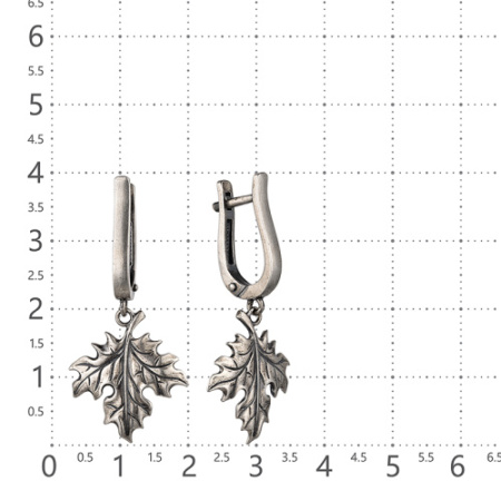 Серьги из серебра «Листья клёна»