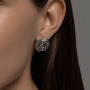 Серьги из серебра с фианитами «Яблоко»