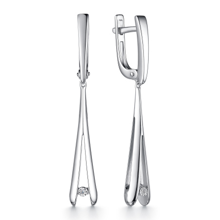 Серьги из серебра с бриллиантом