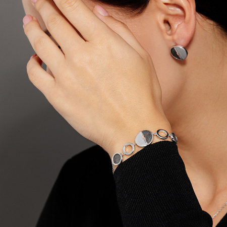 Серебряный браслет с бриллиантом «Дуэт»