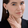 Серьги из серебра с аметистами и фианитами