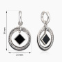 Серьги из серебра с камнем оникс