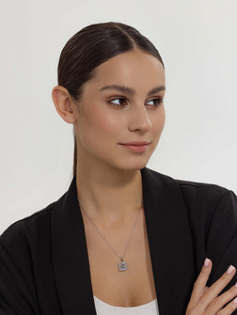 Подвеска из серебра с бриллиантом «Солнце»