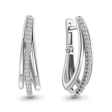 Серьги из серебра с фианитами