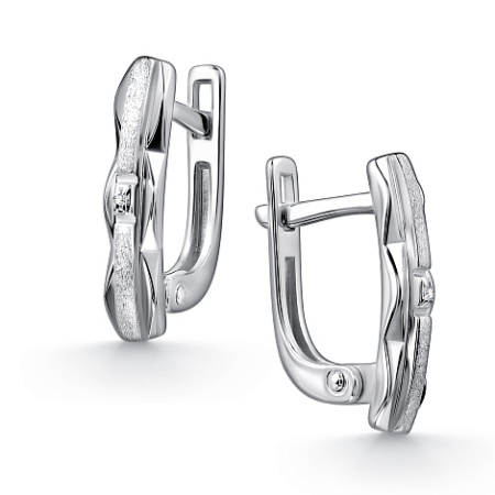 Серьги из серебра с бриллиантом