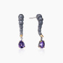 Серебряные серьги «Аметистовая Змея» с аметистом