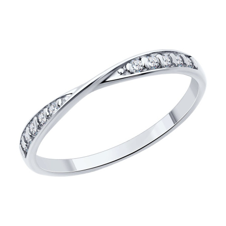 Кольцо из серебра с фианитами