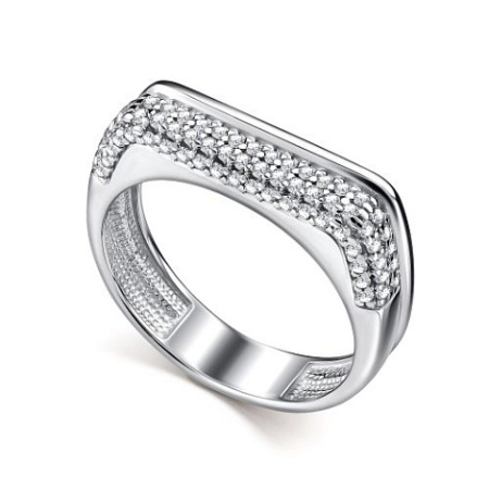 Кольцо из серебра с фианитами