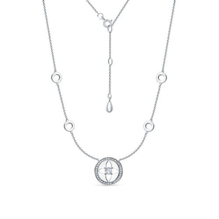 Серебряное колье с фианитом