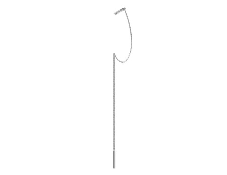 Серьга каффа из серебра с продевкой