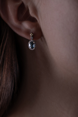 Серьги серебряные с топазом